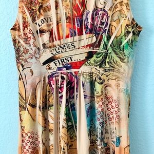 Sleeveless V Neck Dress Size Medium